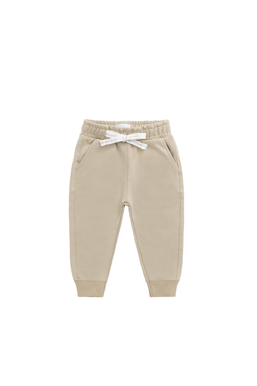 Organic Cotton Jalen Track Pant - Biscuit Childrens Pant from Jamie Kay USA