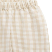 Organic Cotton Kingston Pant - Gingham Pale Khaki Childrens Pant from Jamie Kay USA