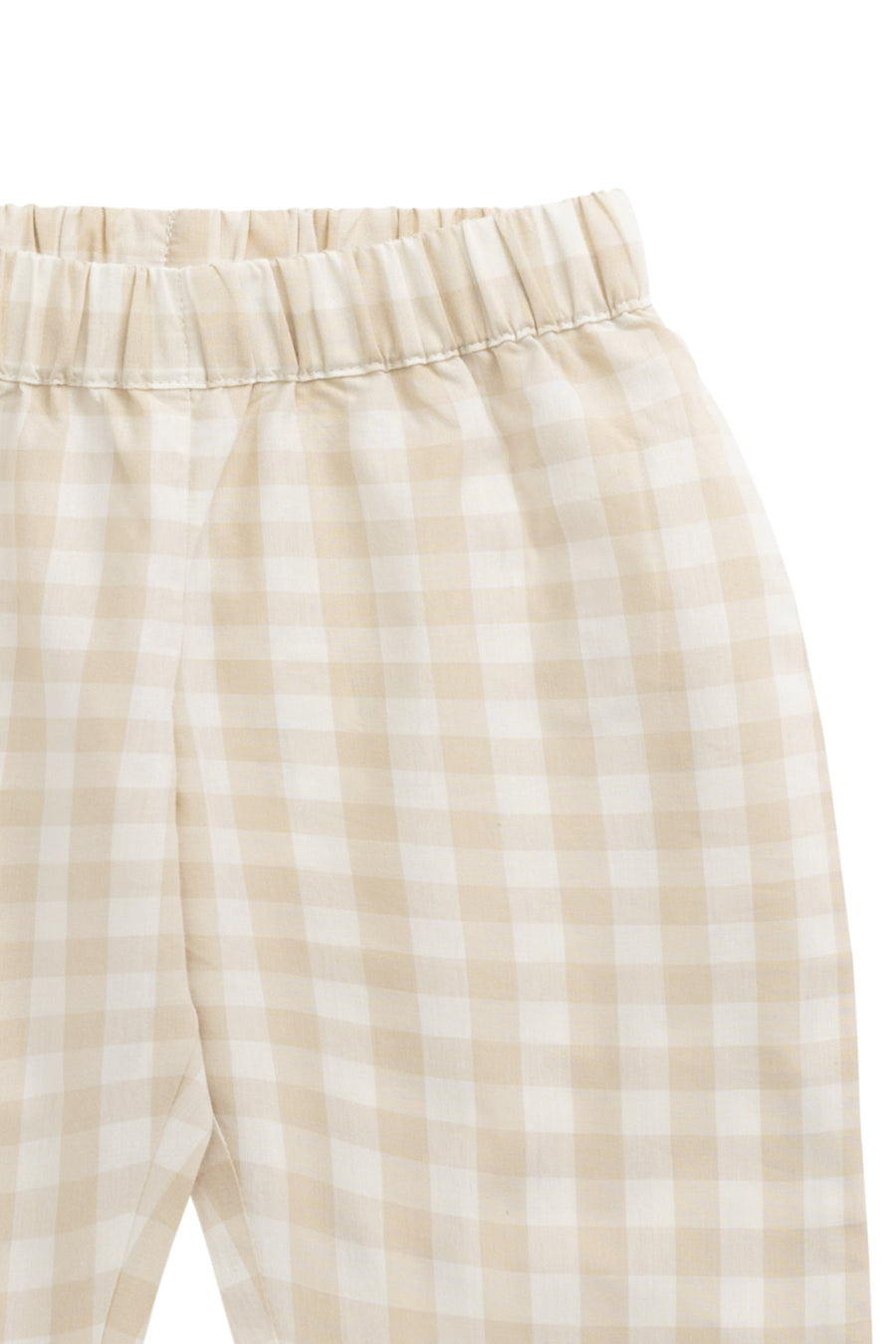 Organic Cotton Kingston Pant - Gingham Pale Khaki Childrens Pant from Jamie Kay USA