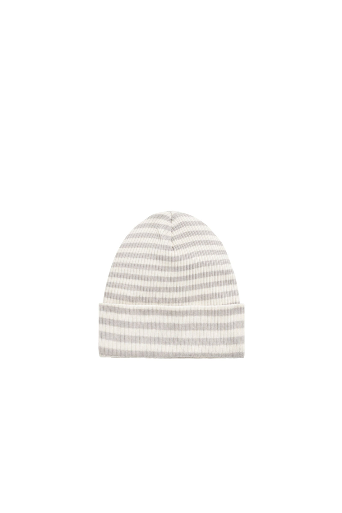 Organic Cotton Modal Lennon Beanie - Narrow Stripe Gazelle/Oat Childrens Beanie from Jamie Kay USA