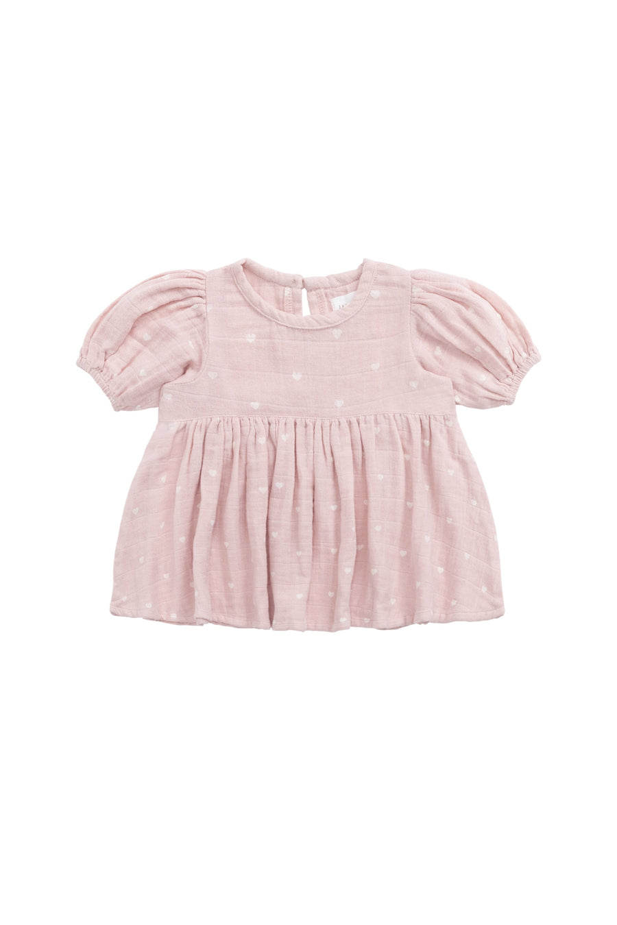 Organic Cotton Muslin Elodie Top - Petite Heart Old Rose Childrens Top from Jamie Kay USA