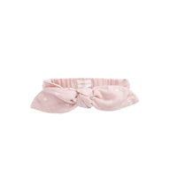 Organic Cotton Muslin Headband - Petite Heart Old Rose Childrens Headband from Jamie Kay USA