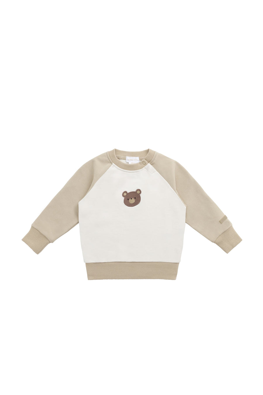 Organic Cotton Tao Sweatshirt - Biscuit/Cloud Bobbie Bear Childrens Top from Jamie Kay USA