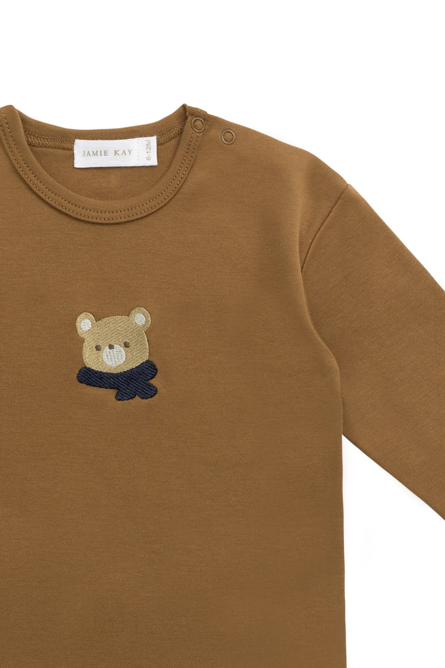 Pima Cotton Arnold Long Sleeve Top - Autumn Bronze Cosy Bobbie Childrens Top from Jamie Kay USA