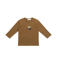 Pima Cotton Arnold Long Sleeve Top - Autumn Bronze Cosy Bobbie Childrens Top from Jamie Kay USA