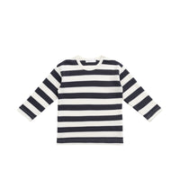 Pima Cotton Arnold Long Sleeve Top - Wide Stripe Solar System/Cloud Childrens Top from Jamie Kay USA