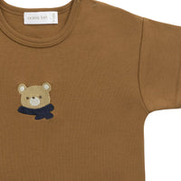 Pima Cotton Hunter Tee - Autumn Bronze Cosy Bobbie Childrens Top from Jamie Kay USA