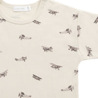 Pima Cotton Hunter Tee - Avion Oat Childrens Top from Jamie Kay USA