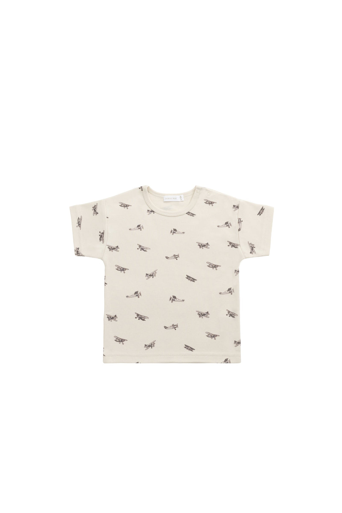 Pima Cotton Hunter Tee - Avion Oat Childrens Top from Jamie Kay USA