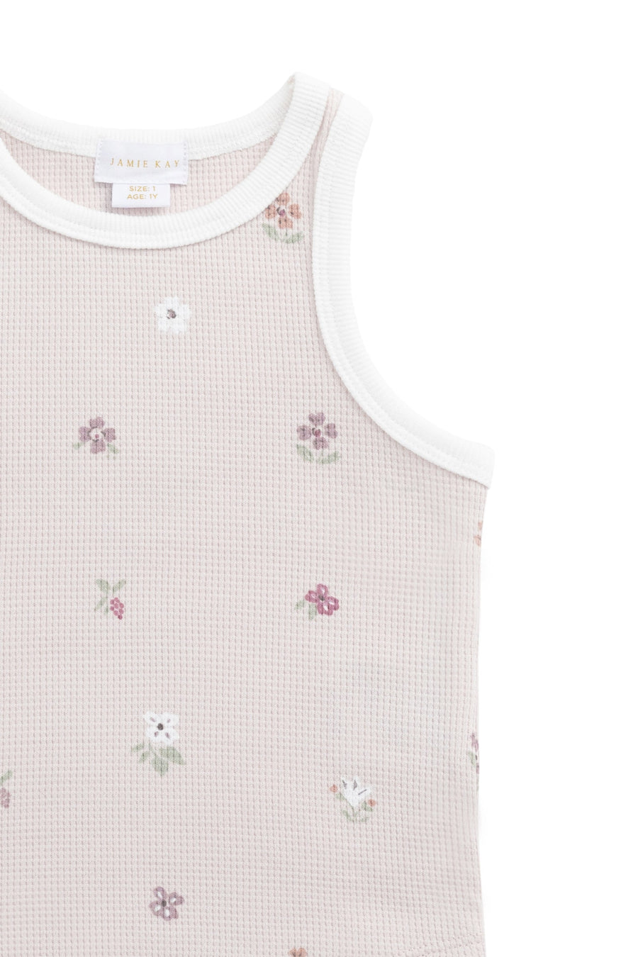 Waffle Molly Singlet - Carissa Mauve Large Childrens Top from Jamie Kay USA