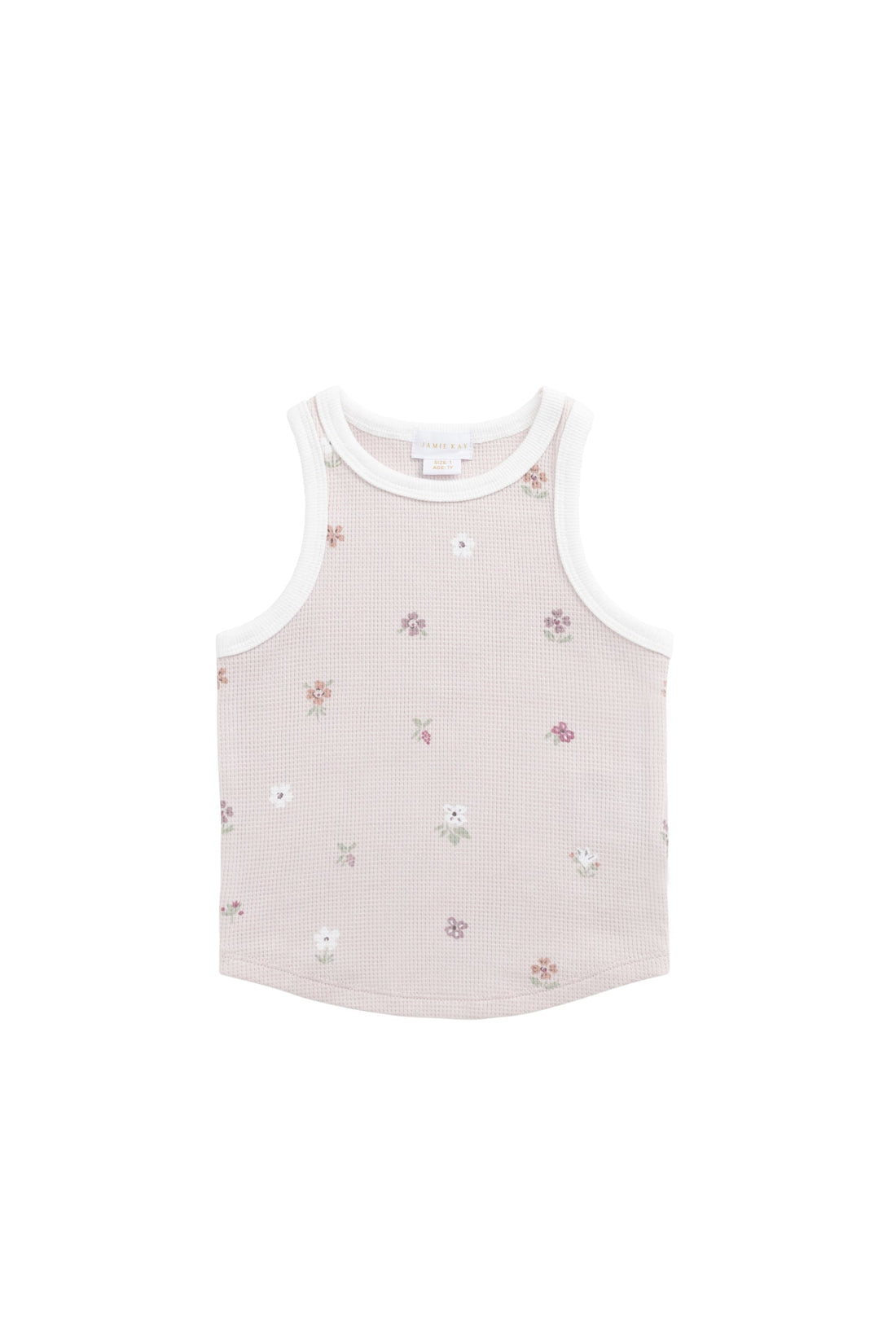 Waffle Molly Singlet - Carissa Mauve Large Childrens Top from Jamie Kay USA