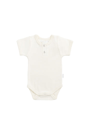 Organic Cotton Benny Tee Bodysuit - Buttermilk