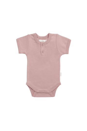 Organic Cotton Benny Tee Bodysuit - Powder Pink