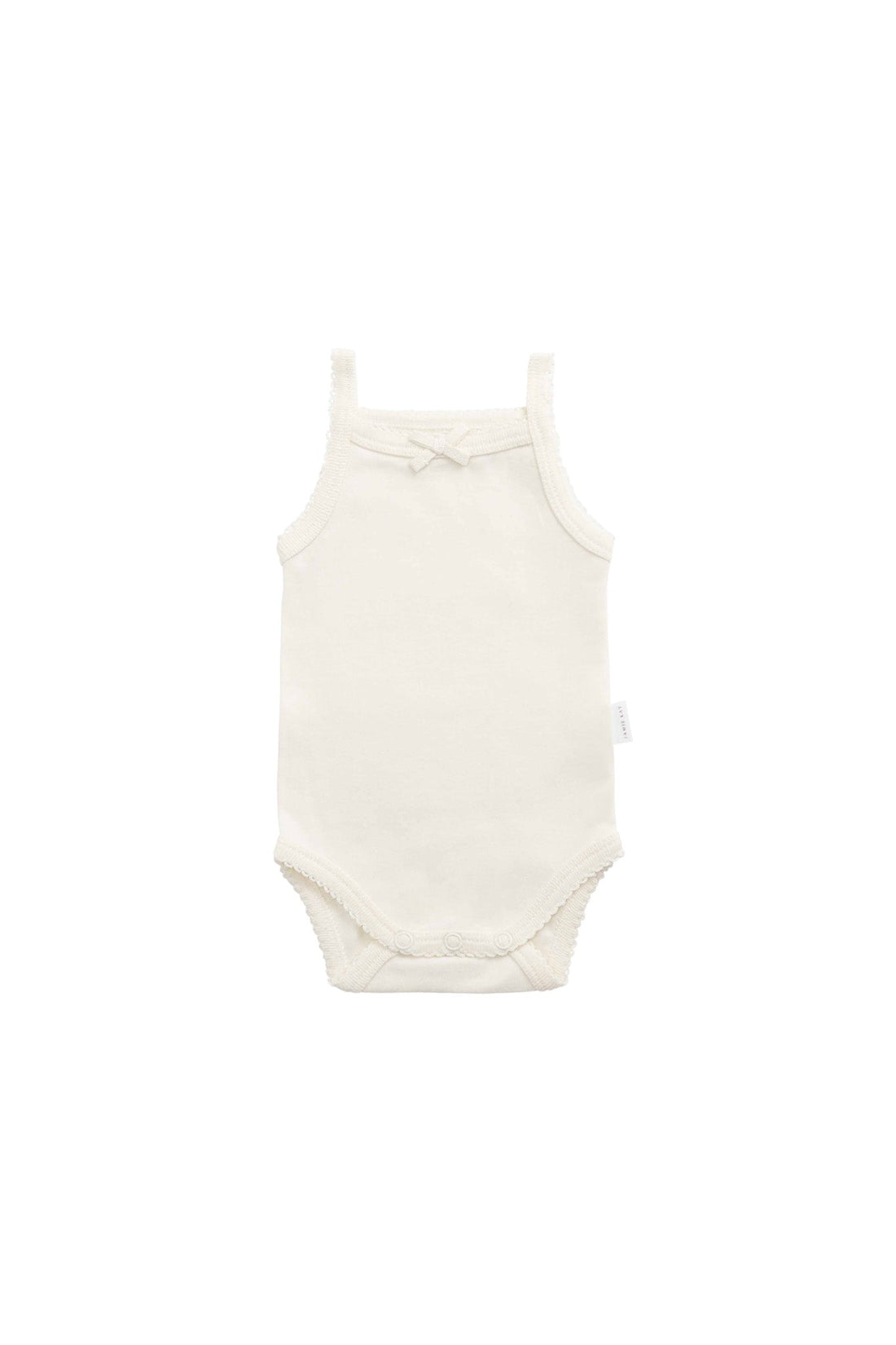 Organic Cotton Bridget Singlet Bodysuit - Buttermilk Childrens Singlet Bodysuit from Jamie Kay USA