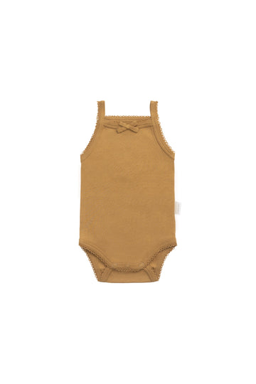 Organic Cotton Bridget Singlet Bodysuit - Golden Childrens Bodysuit from Jamie Kay USA