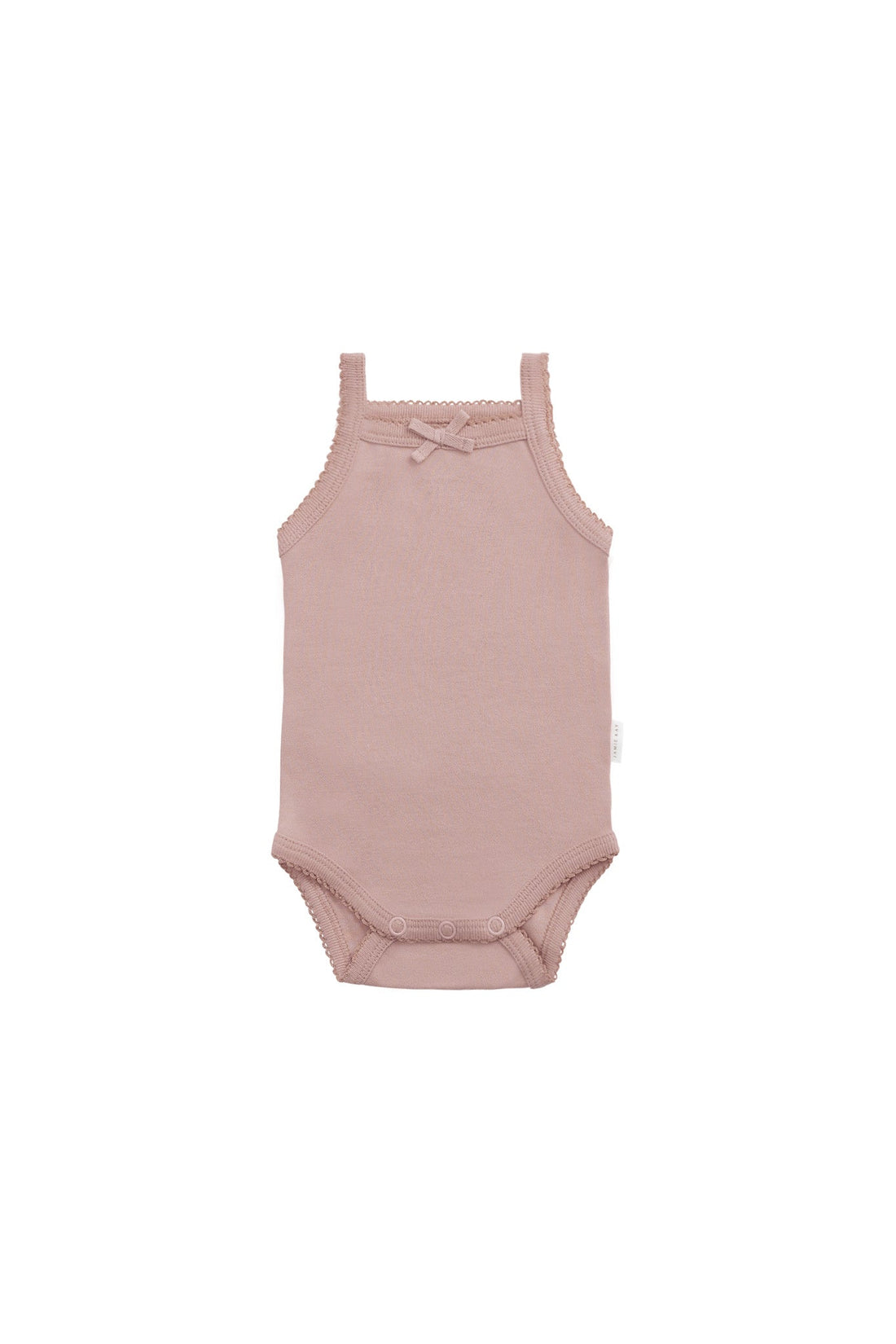 Organic Cotton Bridget Singlet Bodysuit - Powder Pink Childrens Singlet Bodysuit from Jamie Kay USA