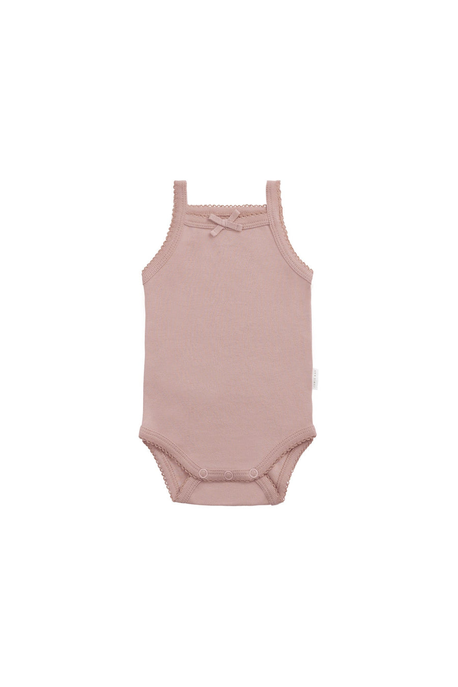 Organic Cotton Bridget Singlet Bodysuit - Powder Pink Childrens Singlet Bodysuit from Jamie Kay USA