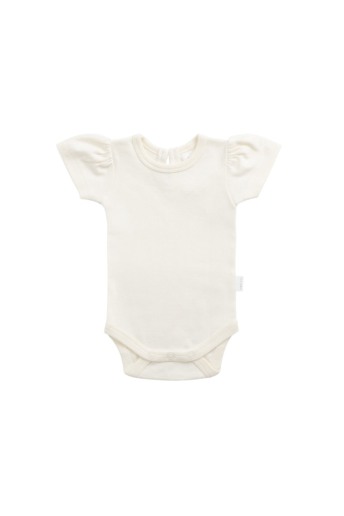 Organic Cotton Cap Sleeve Bodysuit - Buttermilk Childrens Bodysuit from Jamie Kay USA