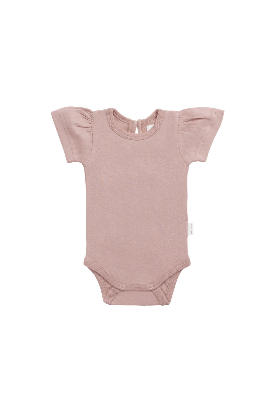 Organic Cotton Cap Sleeve Bodysuit - Powder Pink Childrens Bodysuit from Jamie Kay USA