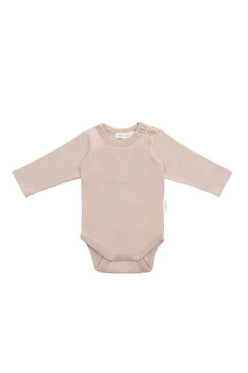 Organic Cotton Elora Long Sleeve Bodysuit - Blushing Berry Childrens Bodysuit from Jamie Kay NZ