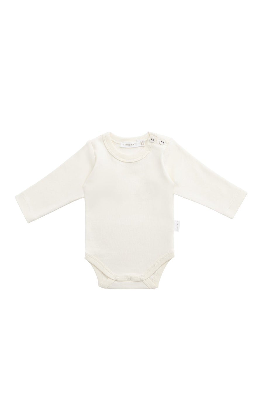 Organic Cotton Elora Long Sleeve Bodysuit - Buttermilk Childrens Bodysuit from Jamie Kay USA