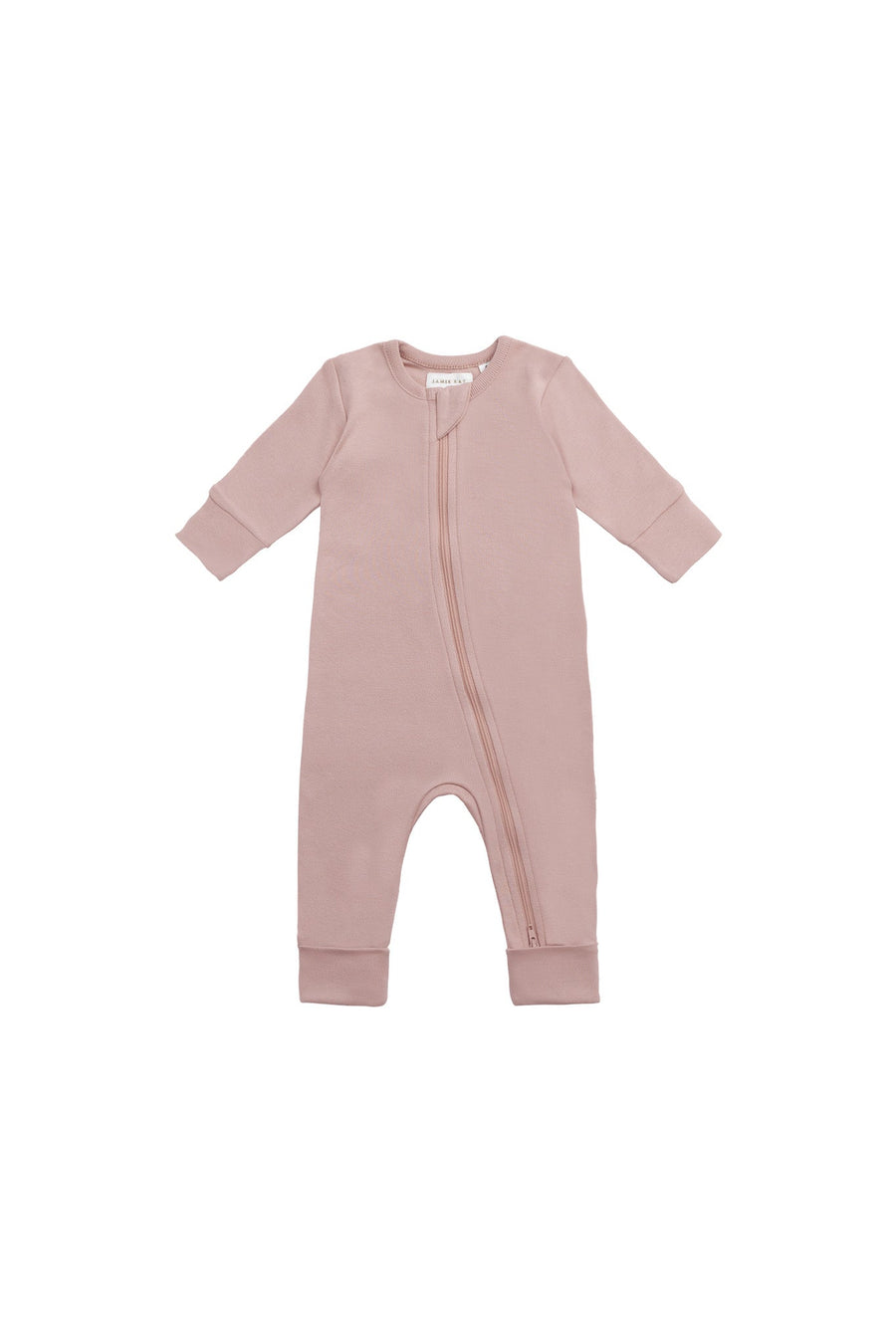 Organic Cotton Gracelyn Zip Onepiece - Powder Pink Childrens Onepiece from Jamie Kay USA