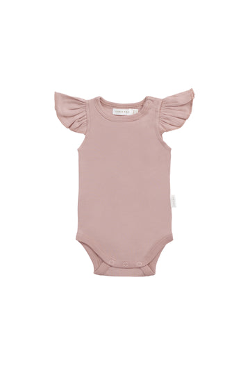 Organic Cotton Fleur Bodysuit - Powder Pink