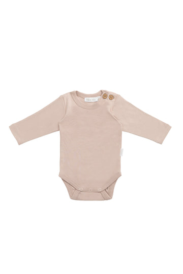 Organic Cotton Marlo Long Sleeve Bodysuit - Blushing Berry Childrens Bodysuit from Jamie Kay NZ