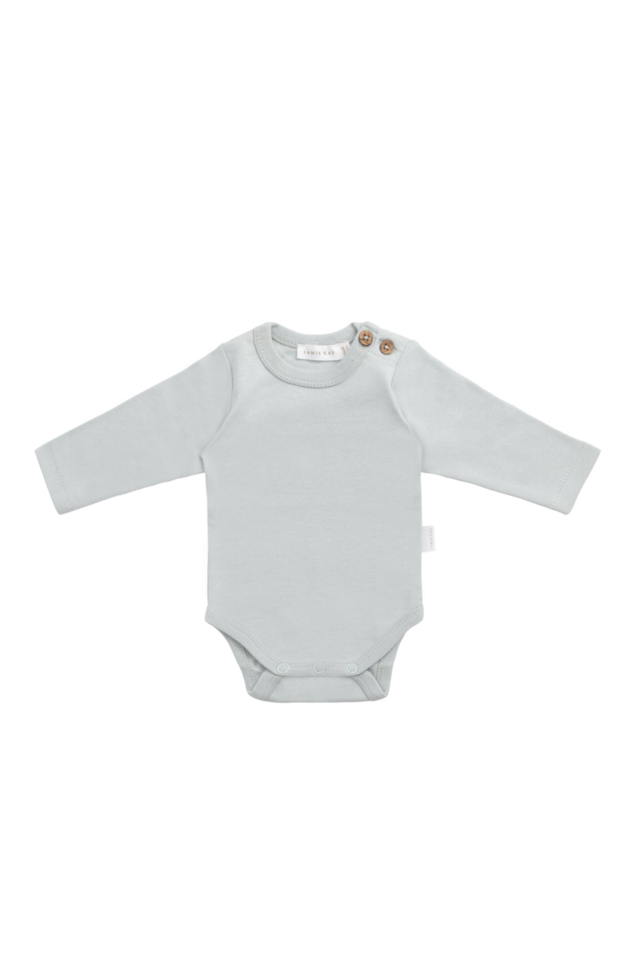 Organic Cotton Marlo Long Sleeve Bodysuit - Mineral Childrens Bodysuit from Jamie Kay USA