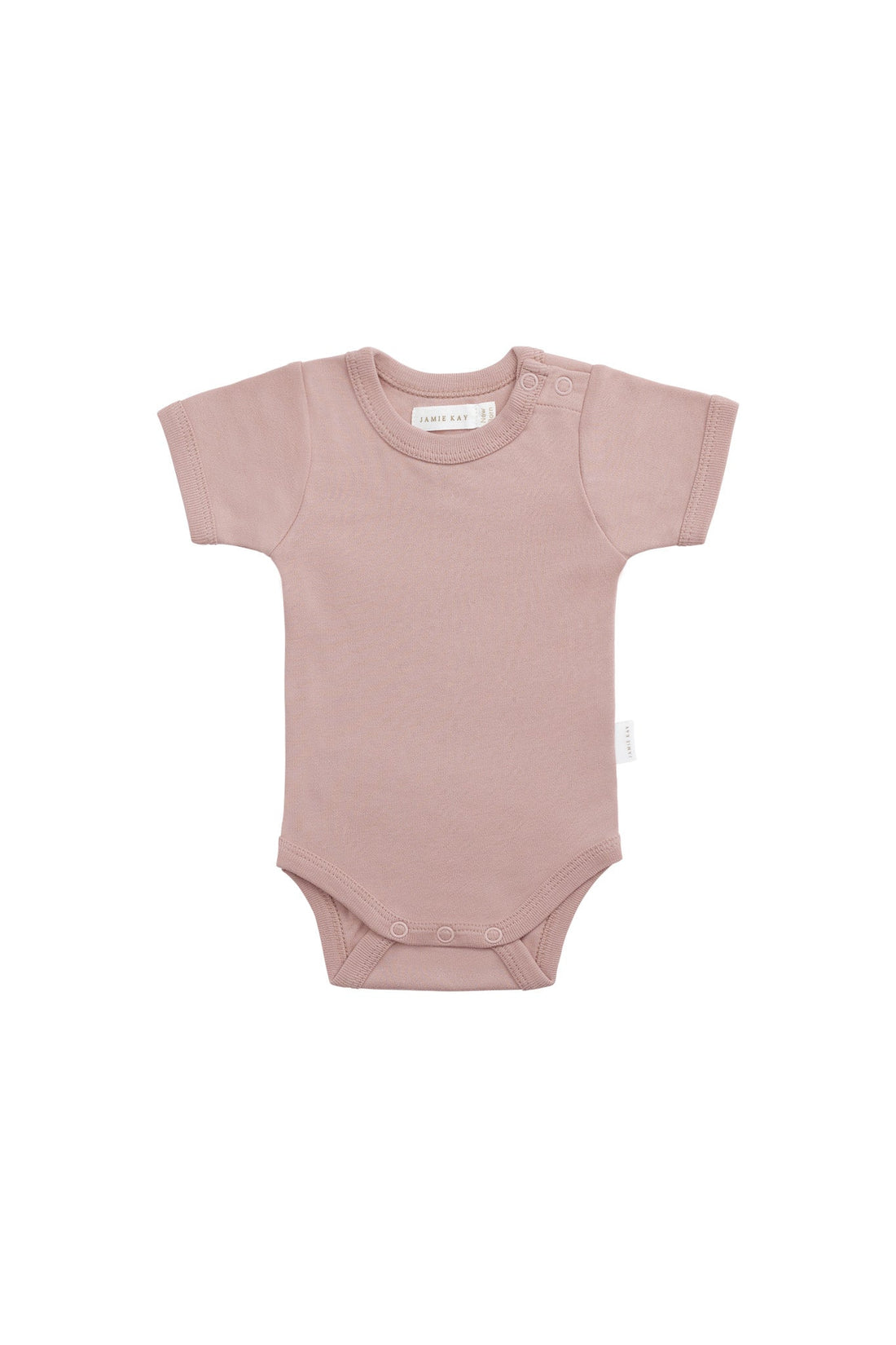 Organic Cotton Olsen Tee Bodysuit - Powder Pink Childrens Bodysuit from Jamie Kay USA