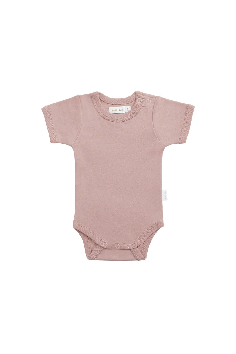 Organic Cotton Olsen Tee Bodysuit - Powder Pink Childrens Bodysuit from Jamie Kay USA