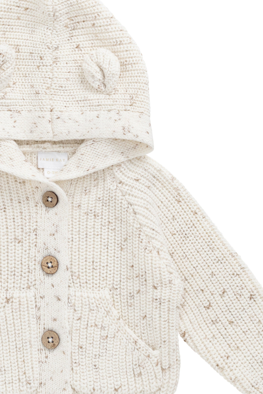 OG Bear Knit - Pistachio Fleck Childrens Cardigan from Jamie Kay USA