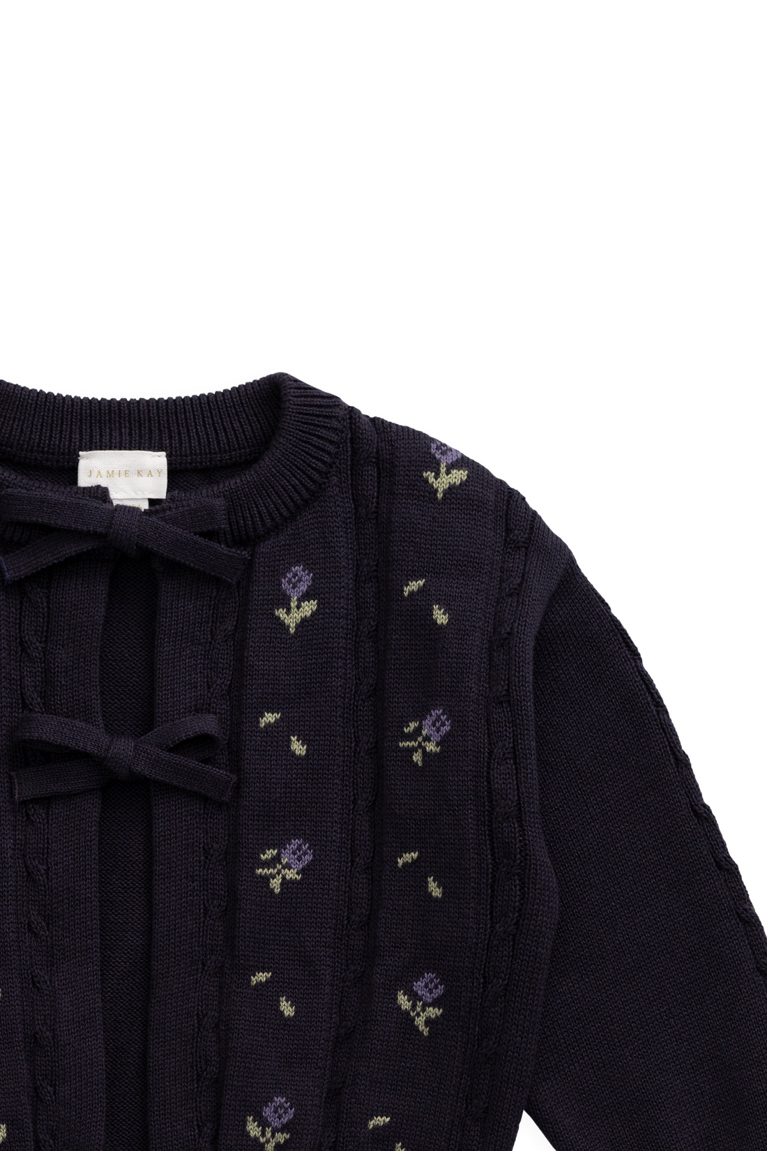 Annabella Knitted Cardigan - Annabella Jacquard Deep Well Childrens Cardigan from Jamie Kay USA