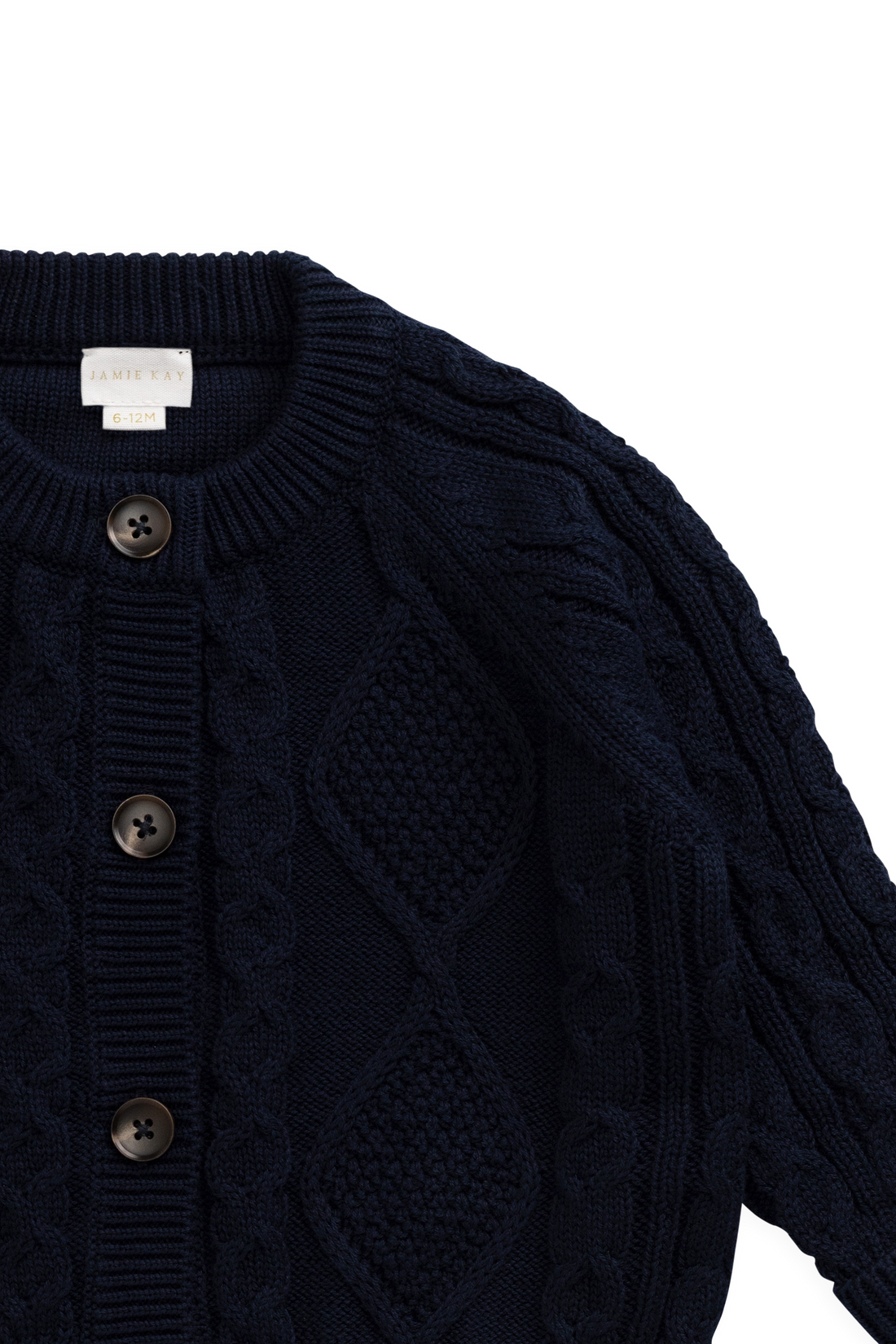Logan Knitted Cardigan - Navy Childrens Cardigan from Jamie Kay USA