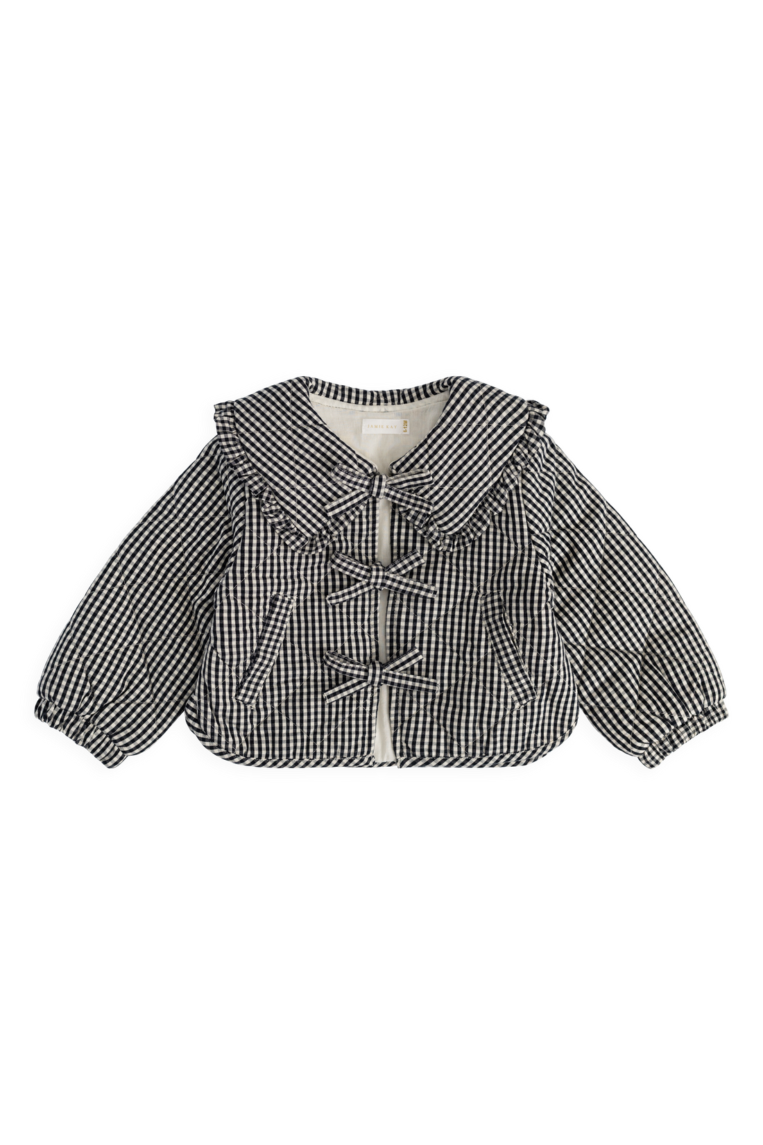 Mariette Cotton Jacket - Petite Gingham Graphite Childrens Jacket from Jamie Kay USA
