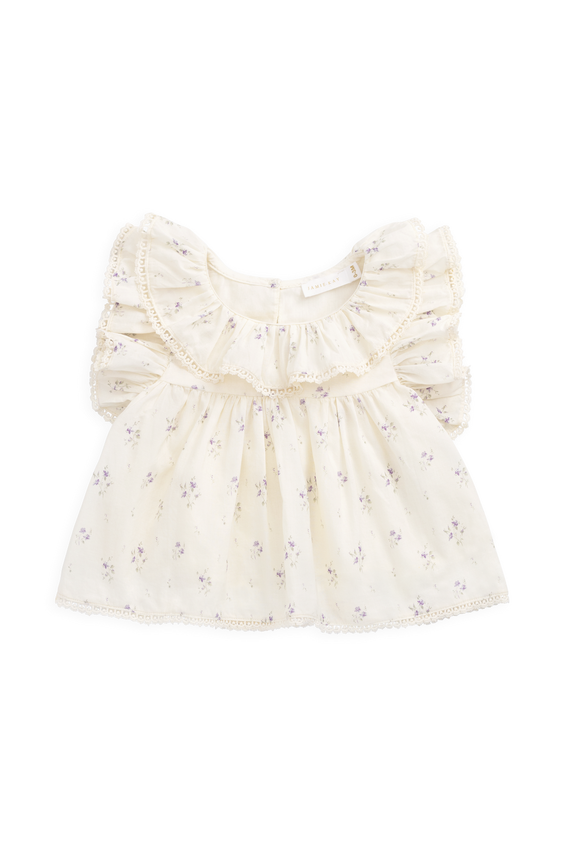 Organic Cotton Banks Blouse - Jade Floral Childrens Top from Jamie Kay USA
