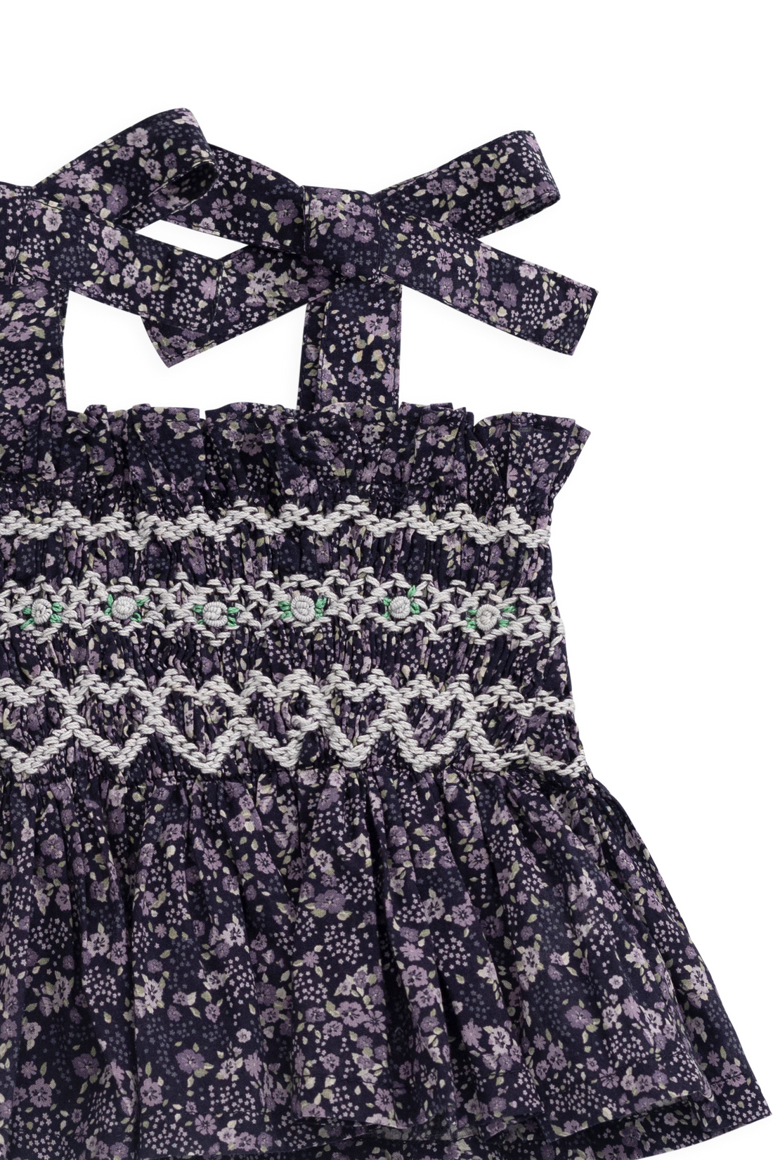 Organic Cotton Carine Top - Violet Floral Childrens Top from Jamie Kay USA