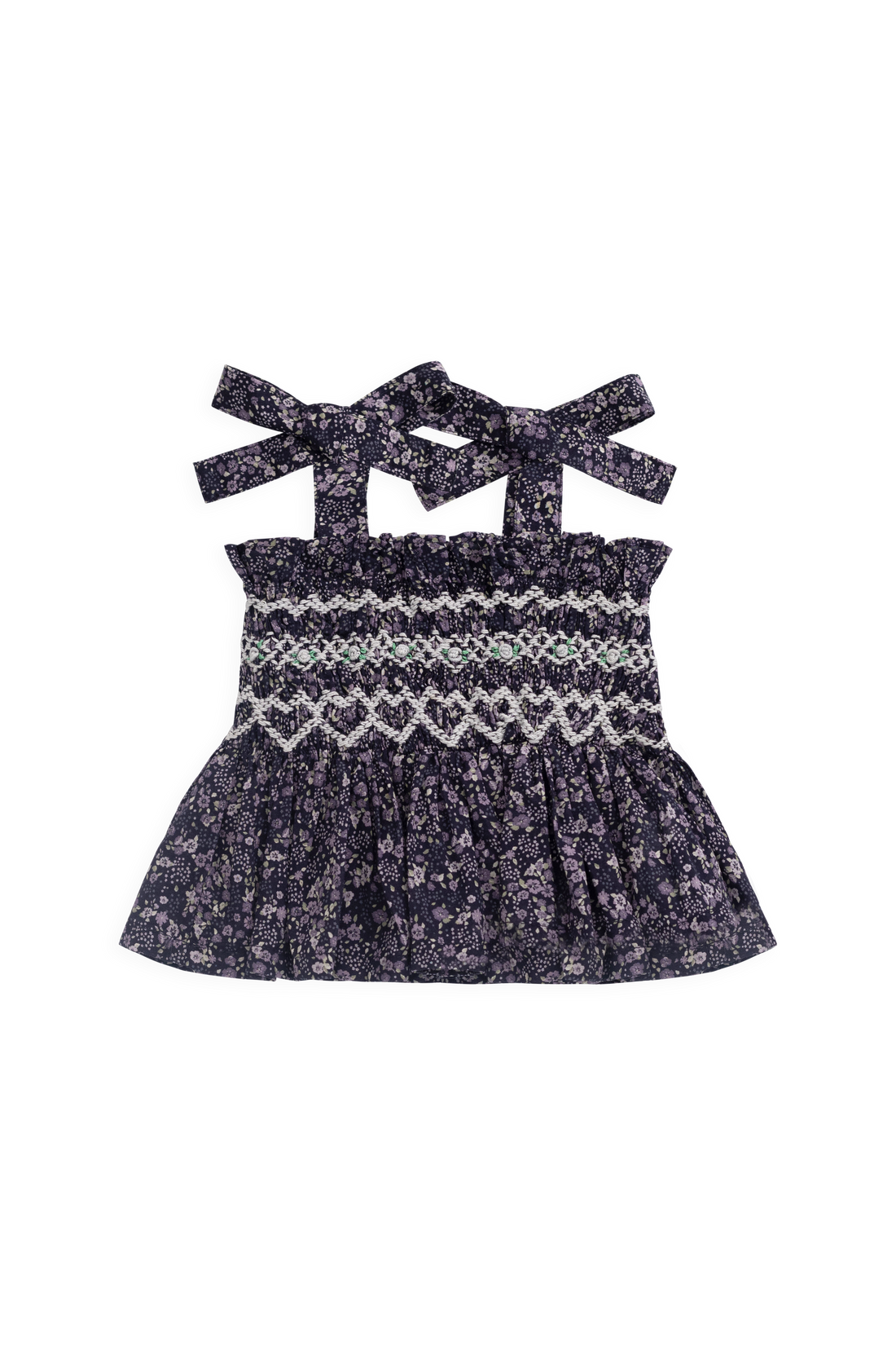 Organic Cotton Carine Top - Violet Floral Childrens Top from Jamie Kay USA