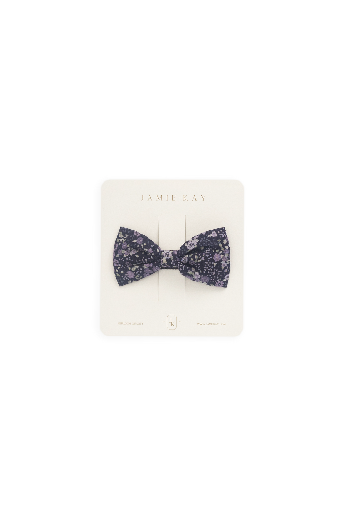 Organic Cotton Desiree Bow - Violet Floral Childrens Bow from Jamie Kay USA