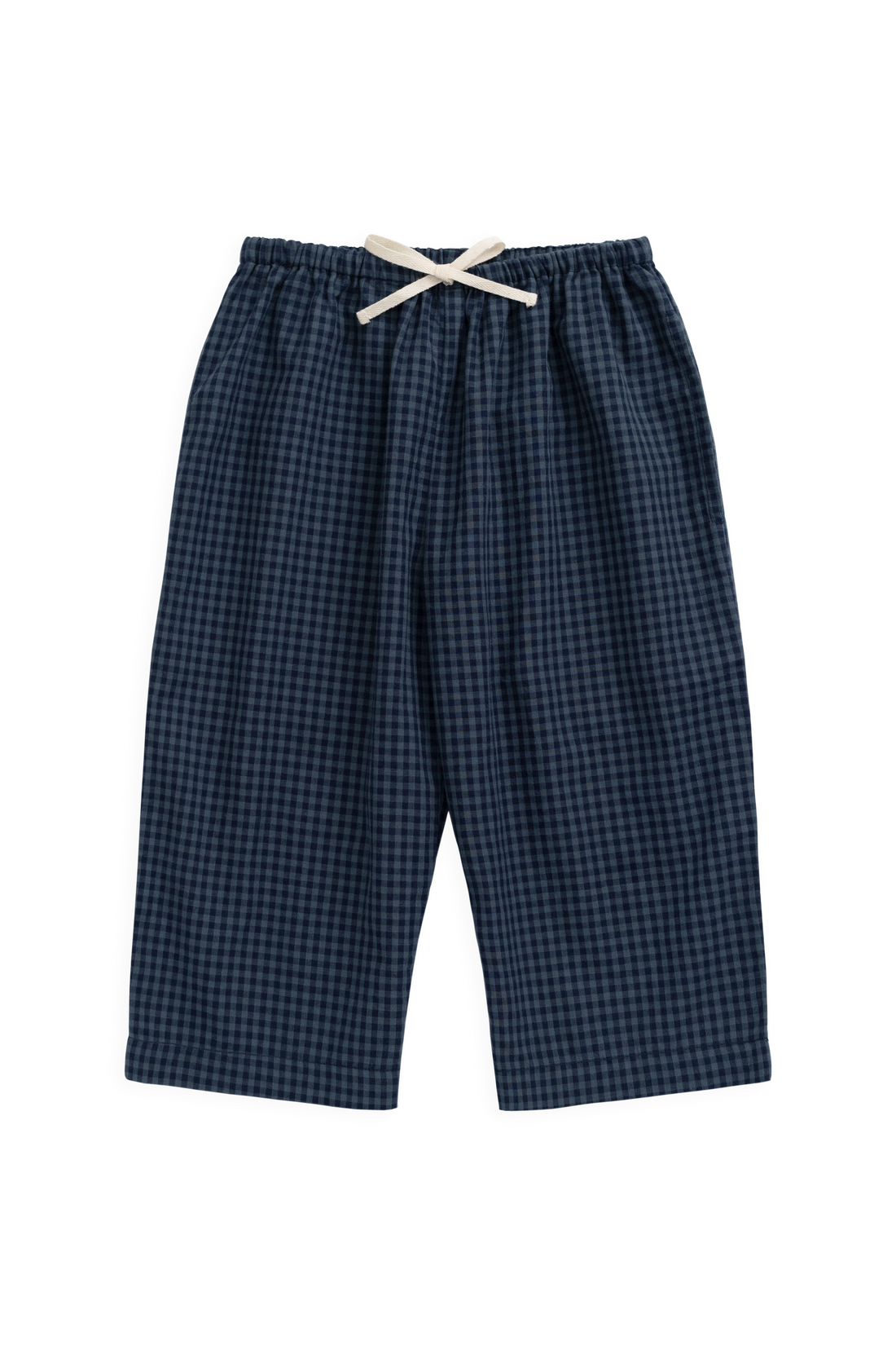 Organic Cotton Kenji Pant - Tiny Gingham Maritime Childrens Pant from Jamie Kay USA