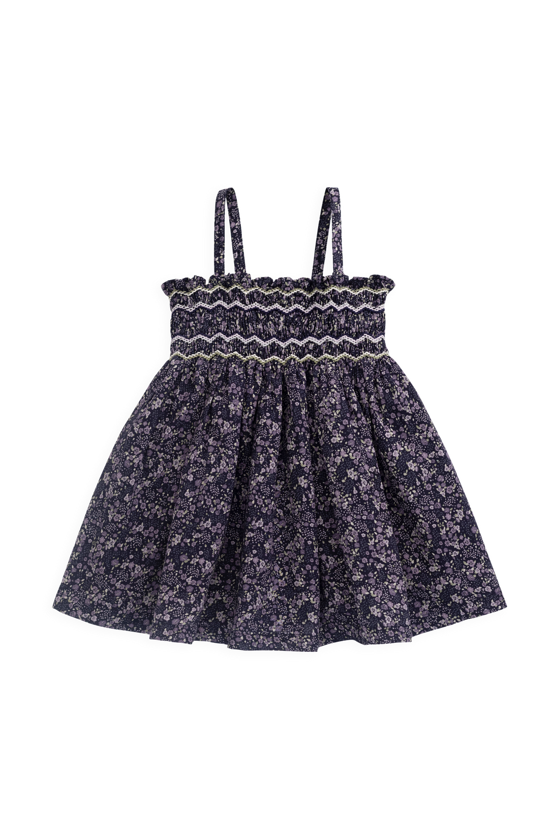 Organic Cotton Mariette Dress - Violet Floral Childrens Dress from Jamie Kay USA