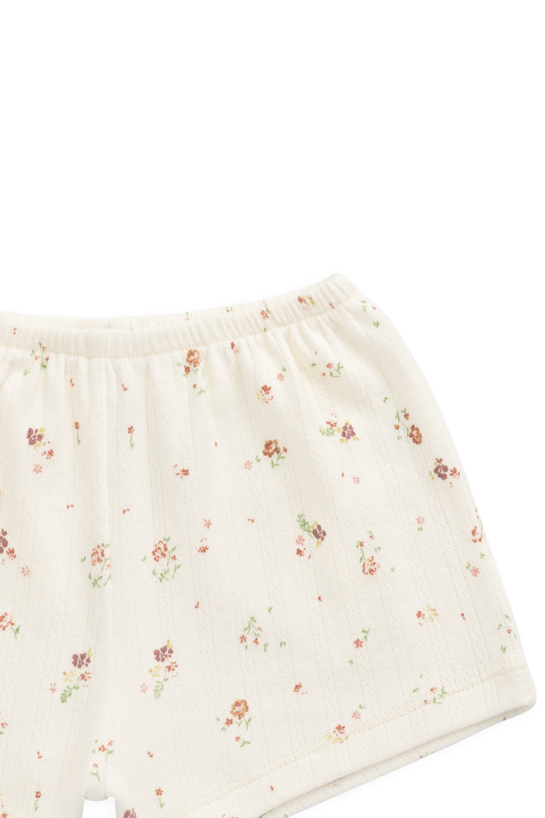 Organic Cotton Pointelle Anais Short - Eloise Egret Childrens Shorts from Jamie Kay USA