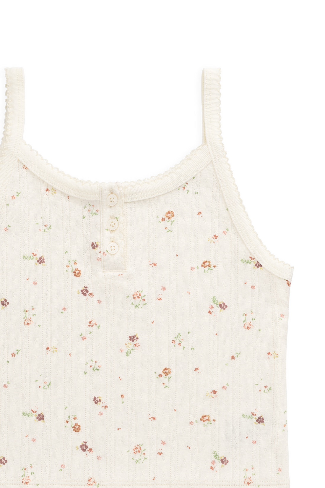 Organic Cotton Pointelle Anais Singlet - Eloise Egret Childrens Singlet from Jamie Kay USA