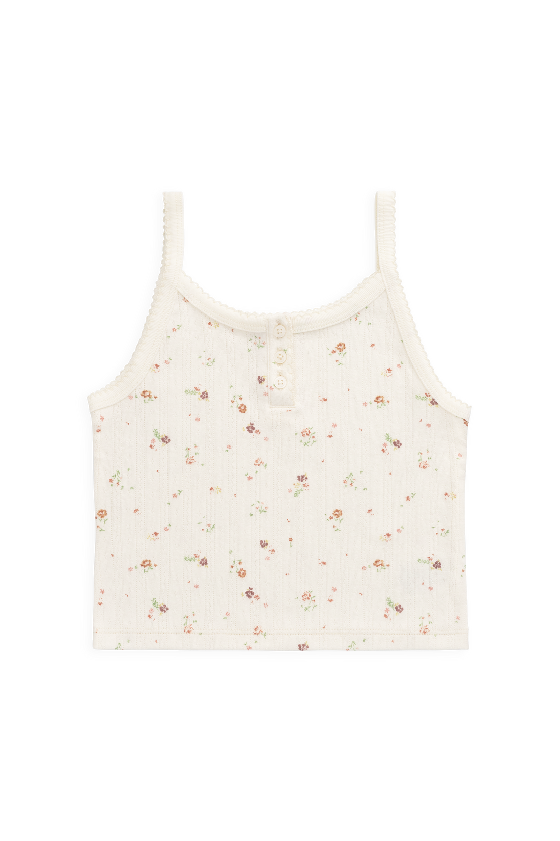 Organic Cotton Pointelle Anais Singlet - Eloise Egret Childrens Singlet from Jamie Kay USA