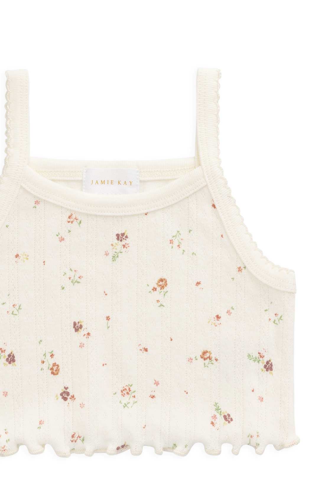 Organic Cotton Pointelle Bebe Singlet - Eloise Egret Childrens Singlet from Jamie Kay USA