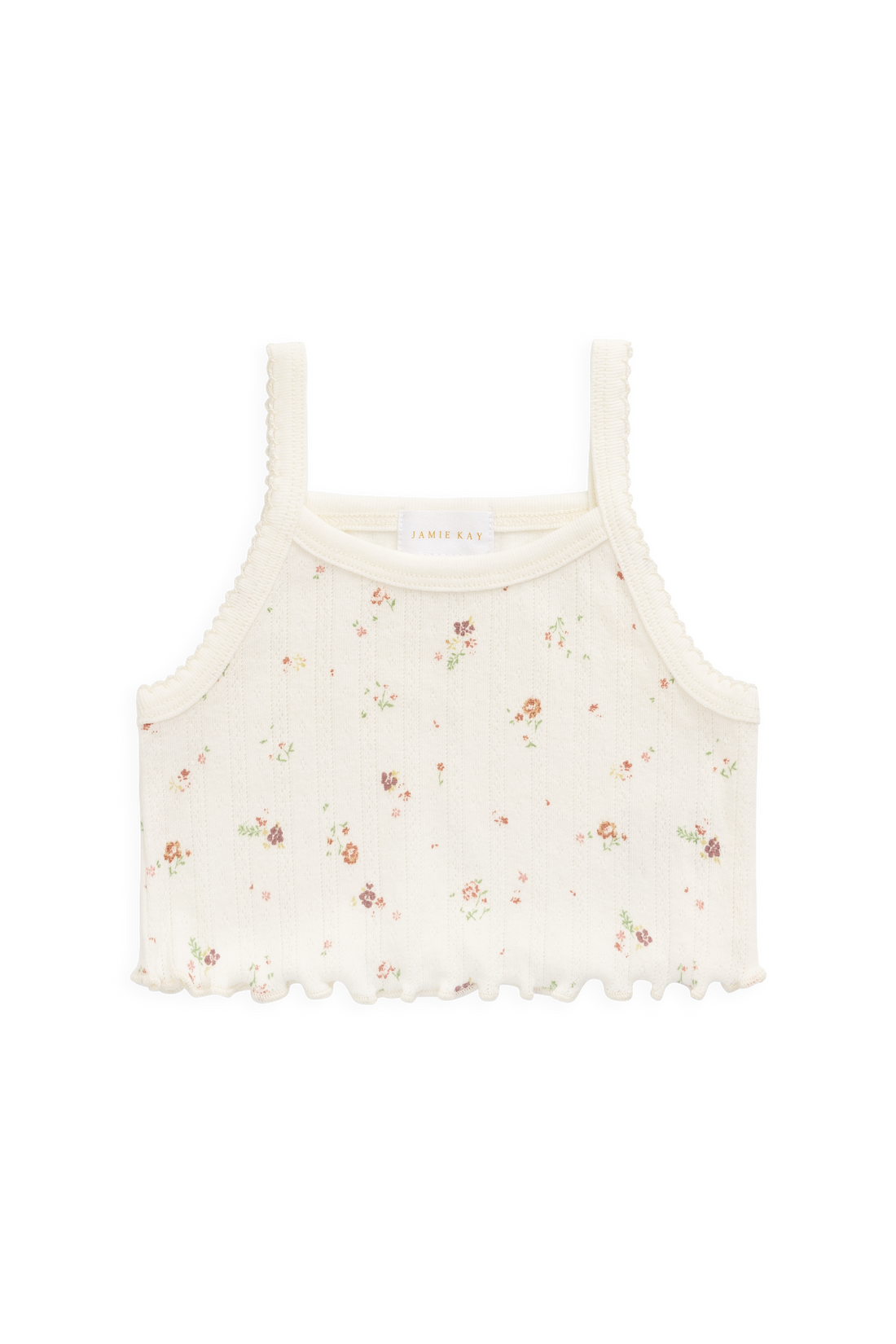 Organic Cotton Pointelle Bebe Singlet - Eloise Egret Childrens Singlet from Jamie Kay USA