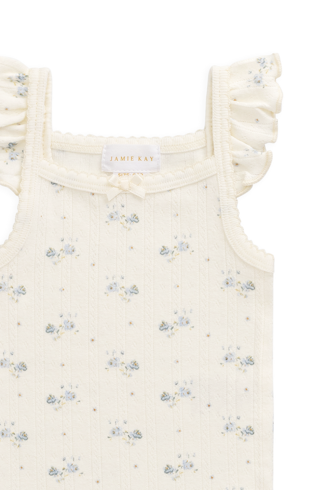 Organic Cotton Pointelle Eliane Bodysuit - Molly Blue Childrens Bodysuit from Jamie Kay USA