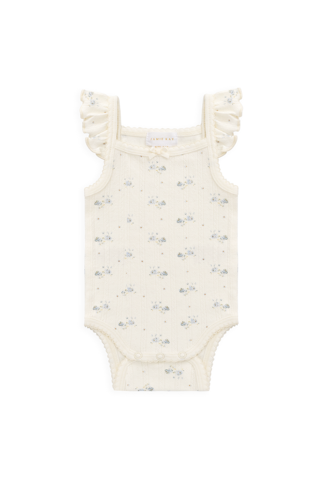 Organic Cotton Pointelle Eliane Bodysuit - Molly Blue Childrens Bodysuit from Jamie Kay USA
