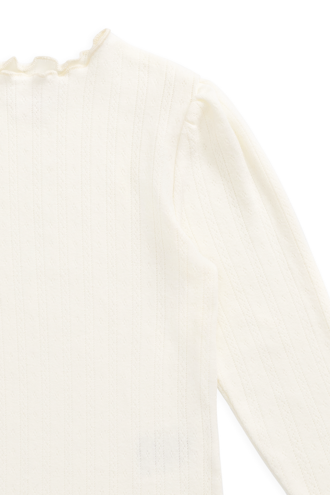 Organic Cotton Pointelle Eliane Top - Parchment Childrens Top from Jamie Kay USA