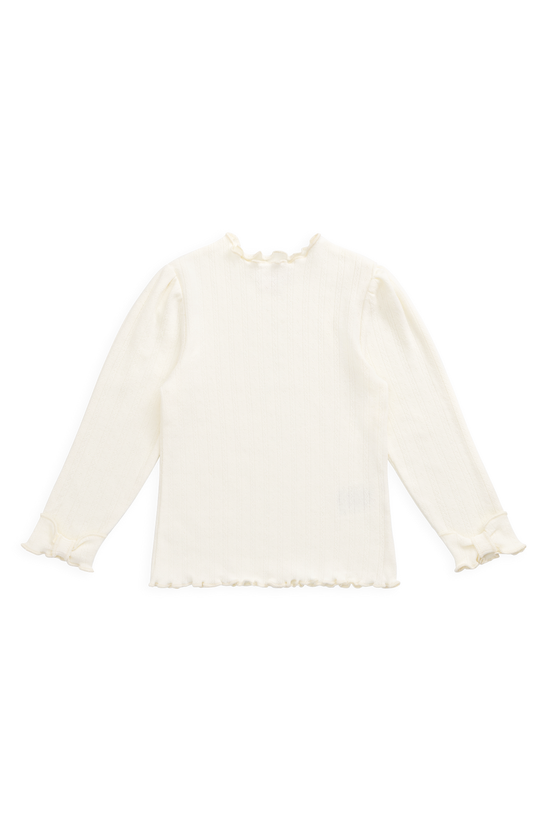Organic Cotton Pointelle Eliane Top - Parchment Childrens Top from Jamie Kay USA